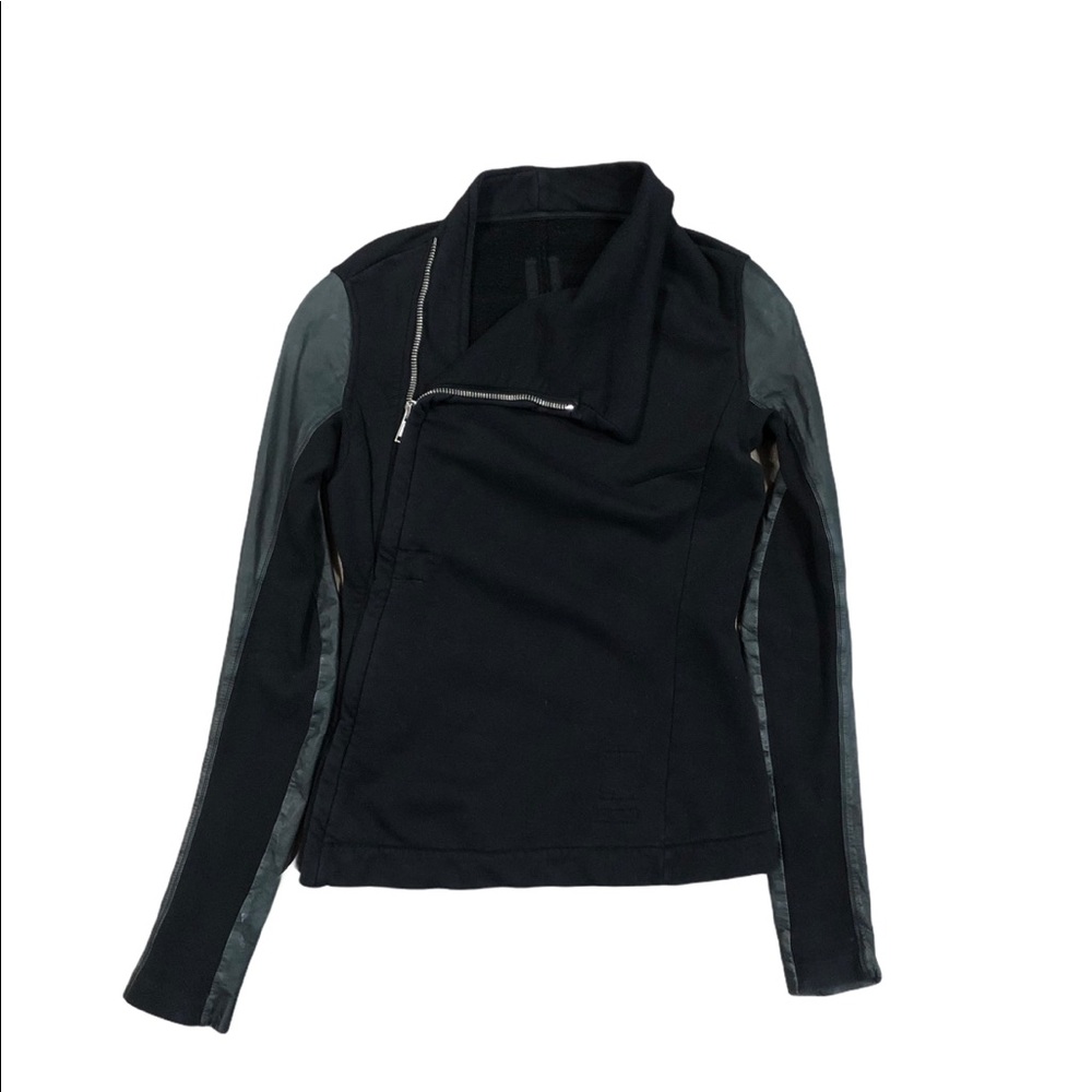 Rick Owens Drkshdw leather sleeve zip up